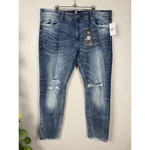 Jordan Craig Ross Aged Wash Jeans JR1020 Men's 42x32 Distressed Streetwear Pants